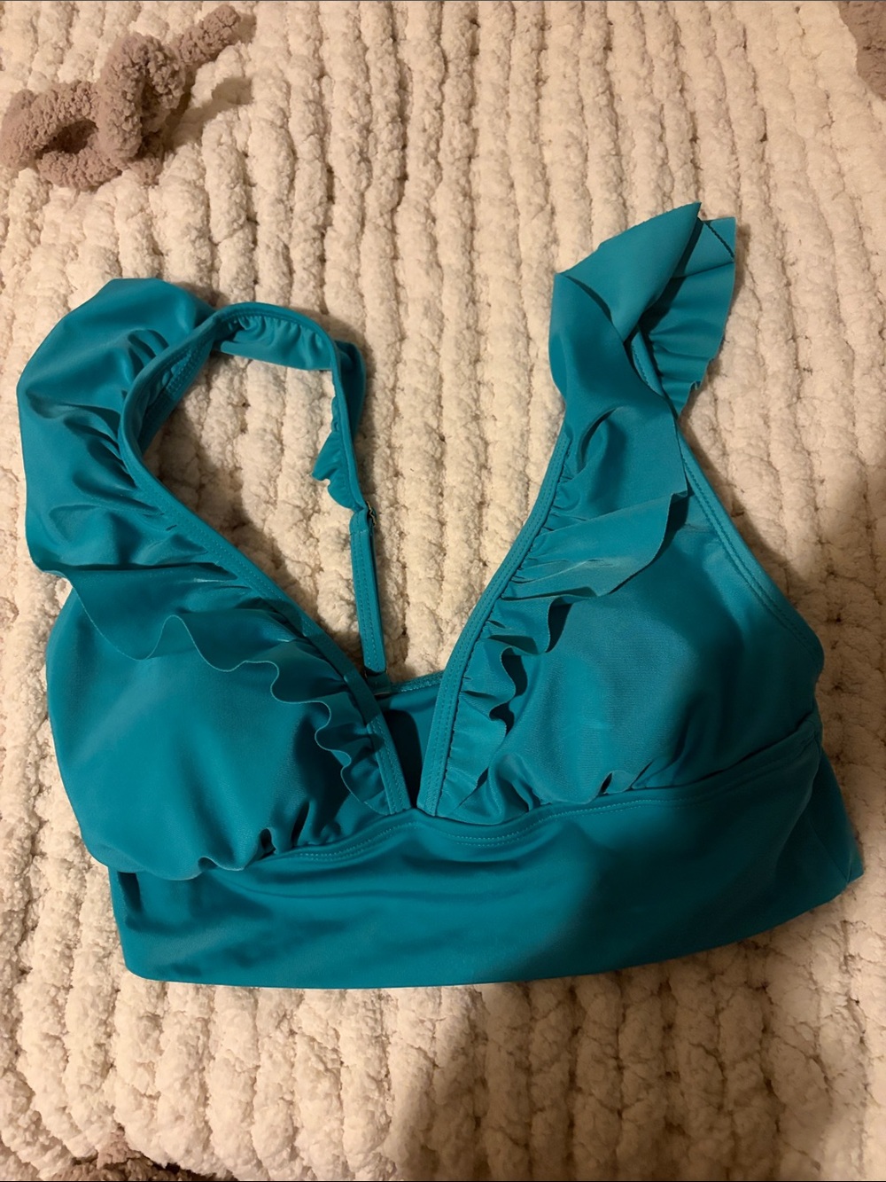 Target Teal Ruffle Bikini Top